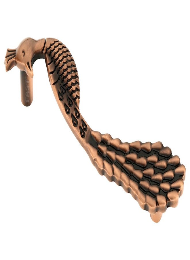 فاست مقبض باب خزانة بتصميم طاووس عتيق من الذهب الوردي من فاست CP16، مناسب لأبواب الخزائن والخزائن، قطعتان (4 بوصة) - Image 2